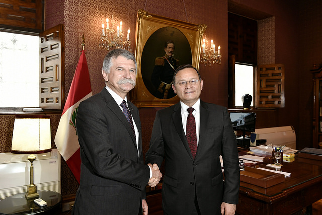  Canciller recibió al Presidente del Parlamento de Hungría